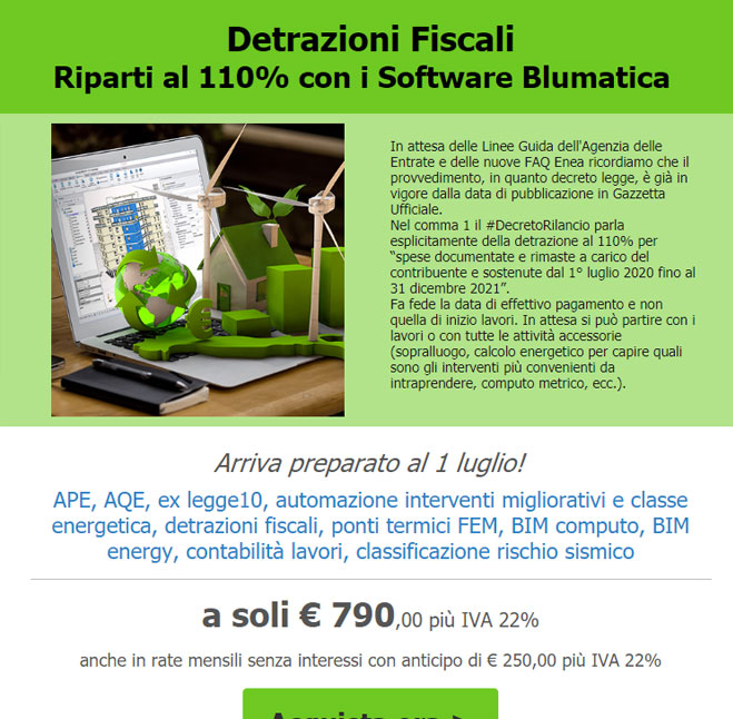 Detrazioni Fiscali Riparti al 110% con i Software Blumatica 