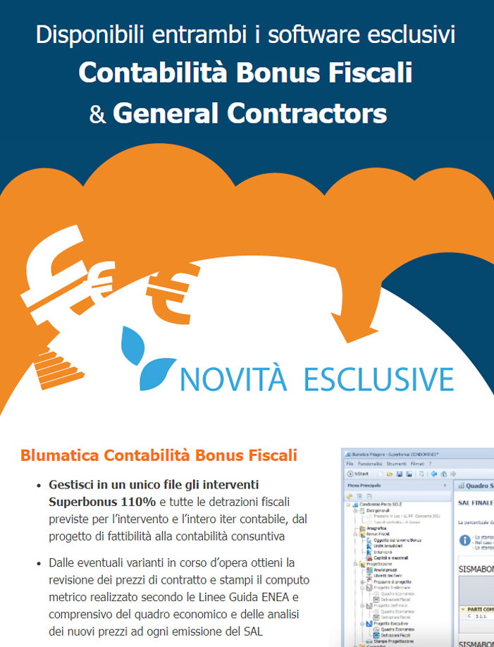 Contabilità bonus fiscali e General contractor