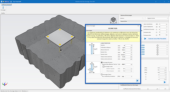 Supporto in cls - Unione ancorata post-installata