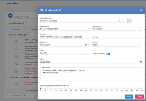 Creazione e assegnazione attività