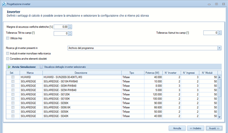 Progettazione inverter con ottimizzatori