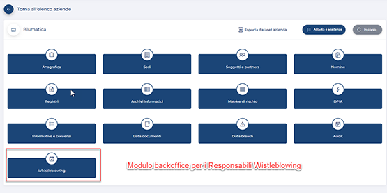 BACKOFFICE RESPONSABILE WHISTLEBLOWING