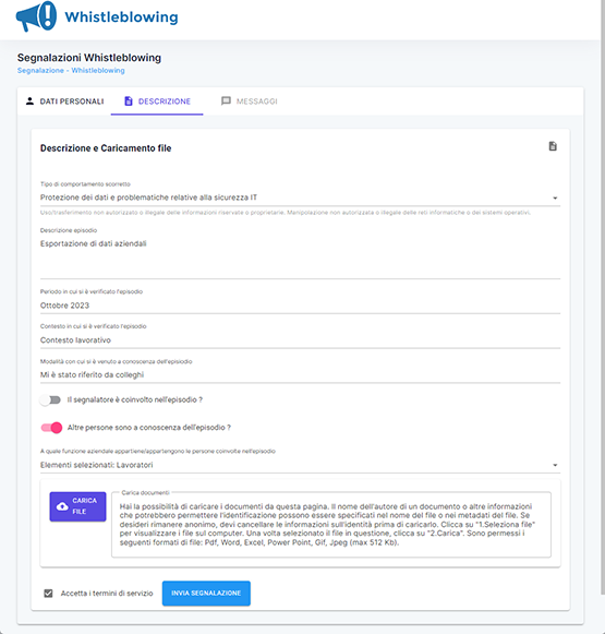 FRONTOFFICE SEGNALAZIONE – DESCRIZIONE