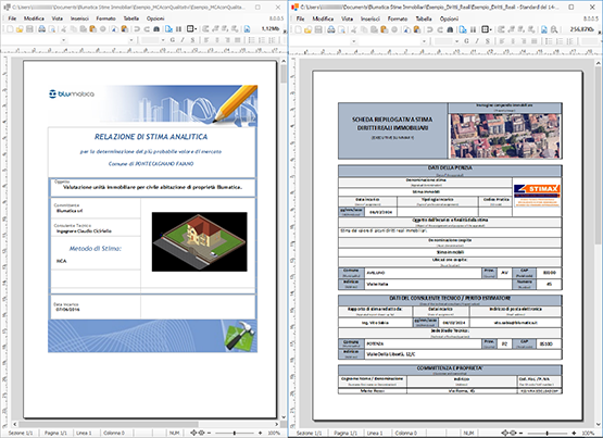 Stampa Relazione di Stima e report di calcolo in word-processor integrato in formato editabile